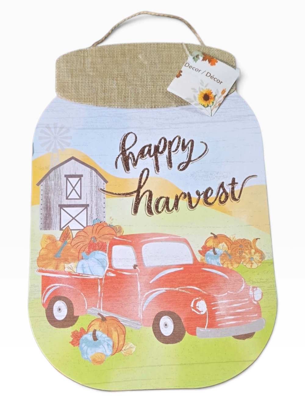 Happy Harvest Red Truck Wall Decor - Seasonal Holiday Accent